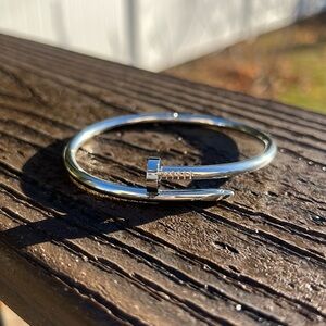 Silver nail bracelet